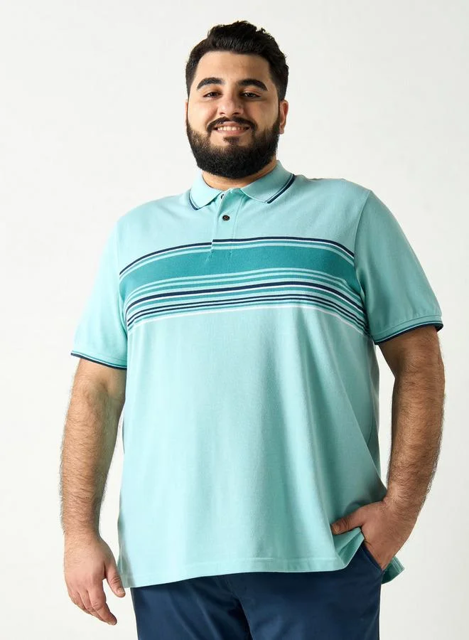 سبلاش فيڤ تيشيرت بولو مخطط بأكمام قصيرة