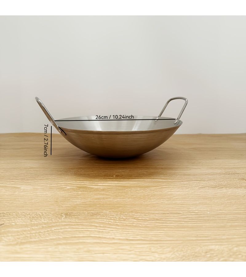 Stainless Steel Double Handle Casserole 10.24 Inch for Stove Commercial Restaurant - Image 3