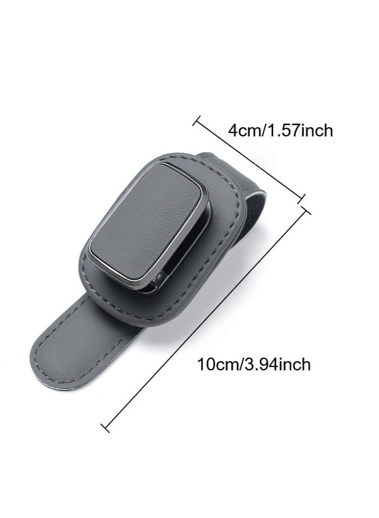 Sunglass Holder for Car, Leather Sunglasses Holder and Ticket Card Clip, Car Visor Accessories - Image 2