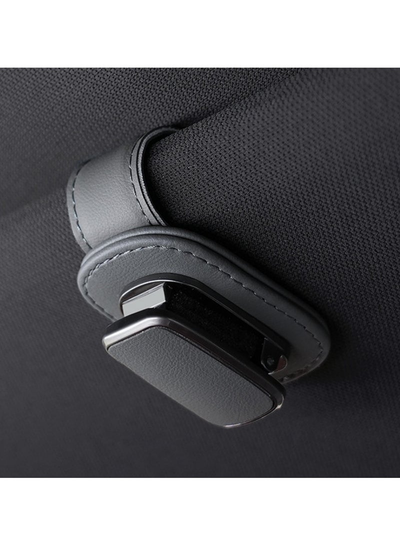 Sunglass Holder for Car, Leather Sunglasses Holder and Ticket Card Clip, Car Visor Accessories - Image 3