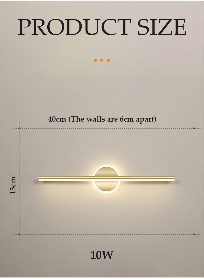 DUNISO - LED mirror light, indoor warm light wall lamp, dressing table lamp, 10W, suitable for bathroom mirror front, bedroom headboard, hallway wall,  40 * 13 * 6CM ﻿ - Image 1