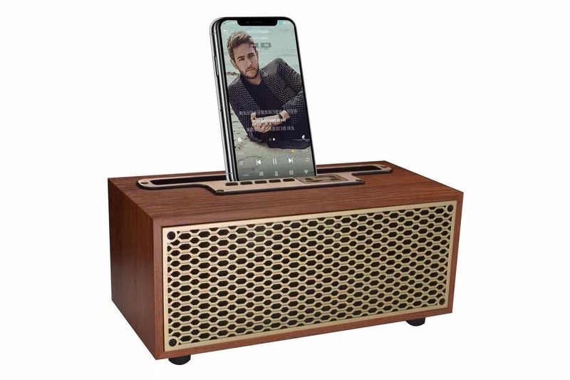 XM-5 new wireless Bluetooth speaker large volume desktop wooden retro radio mini portable small stereo XM-5H ￥Black Wood - Image 3
