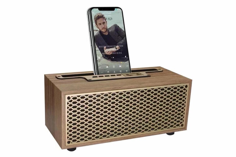 XM-5 new wireless Bluetooth speaker large volume desktop wooden retro radio mini portable small stereo XM-5H ￥Black Wood - Image 2