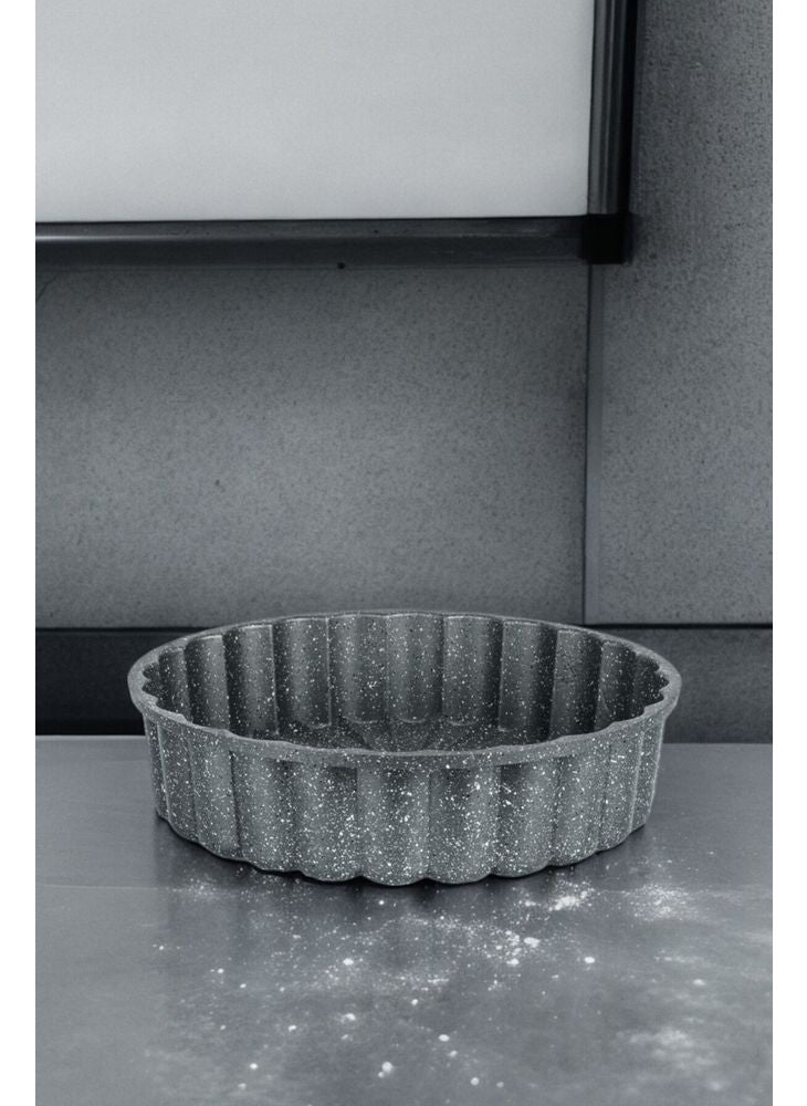 ThermoAD Gray Set Aluminum Casting 2 Piece Sliced and Tart Cake Mold 26 Cm Dense Sliced Dowry Set Granite  - Image 4