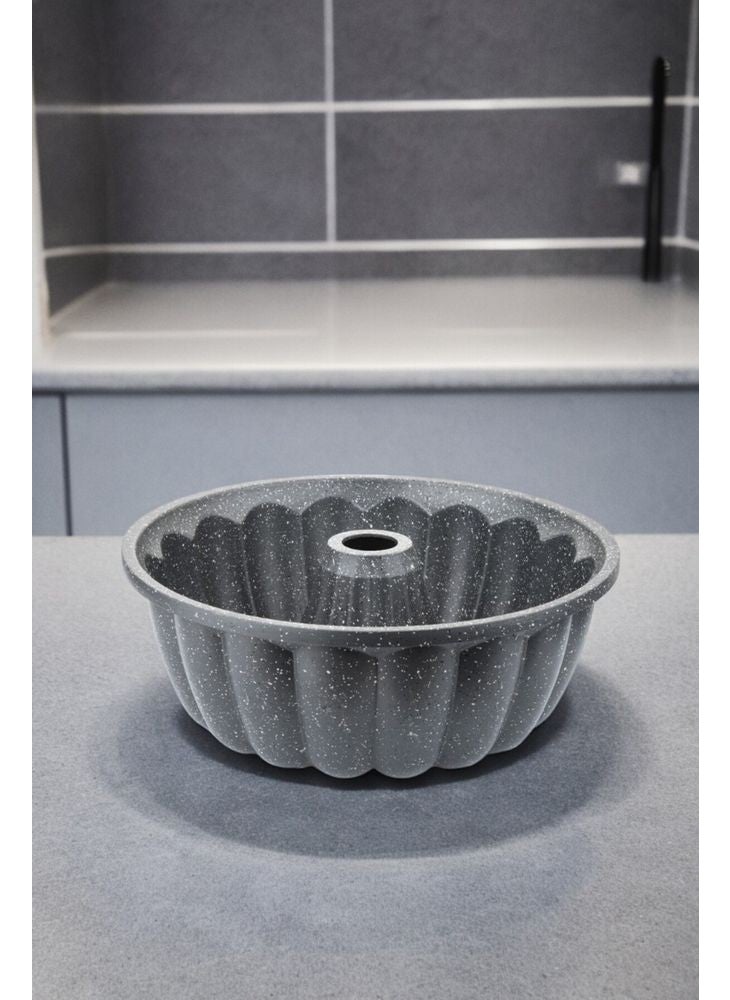 ThermoAD Gray Set Aluminum Casting 2 Piece Sliced and Tart Cake Mold 26 Cm Dense Sliced Dowry Set Granite  - Image 5