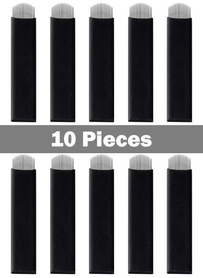 10 Pieces Disposable 0.18mm Microblading Blade Fine Needles Permanent Makeup Curve Brow Manual Eyebrow Embroidery Tattoo Microblade Needle - U 18 Pins Shape - Image 4