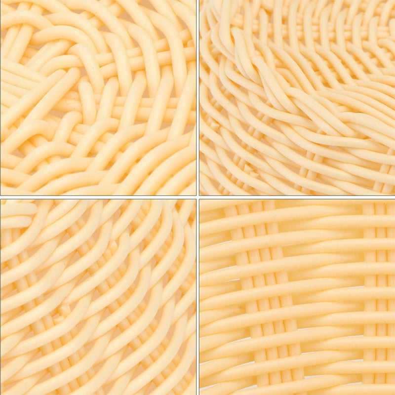 Round Woven Bread Basket Set Of 2 Imitation Rattan Storage For Kitchen Dining - Image 4