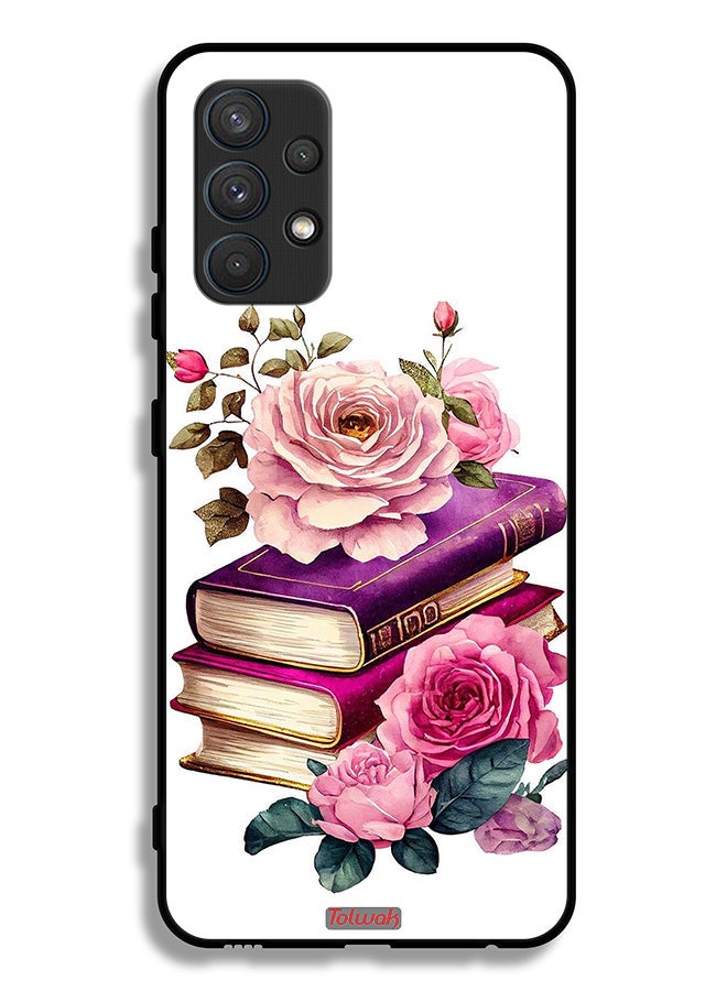Tolwak Samsung Galaxy A32 4G Protective Case Cover Roses And Books - Image 1