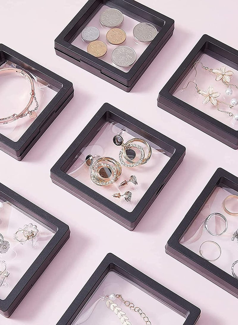 Jewelry Display Organizer Set 6 Portable Travel Jewelry Boxes for Women and Girls Ideal for Storing Rings Earrings and Bracelets Compact Size 3.54 x 3.54 x 0.79 inches Antioxidation and Dust proof - Image 2