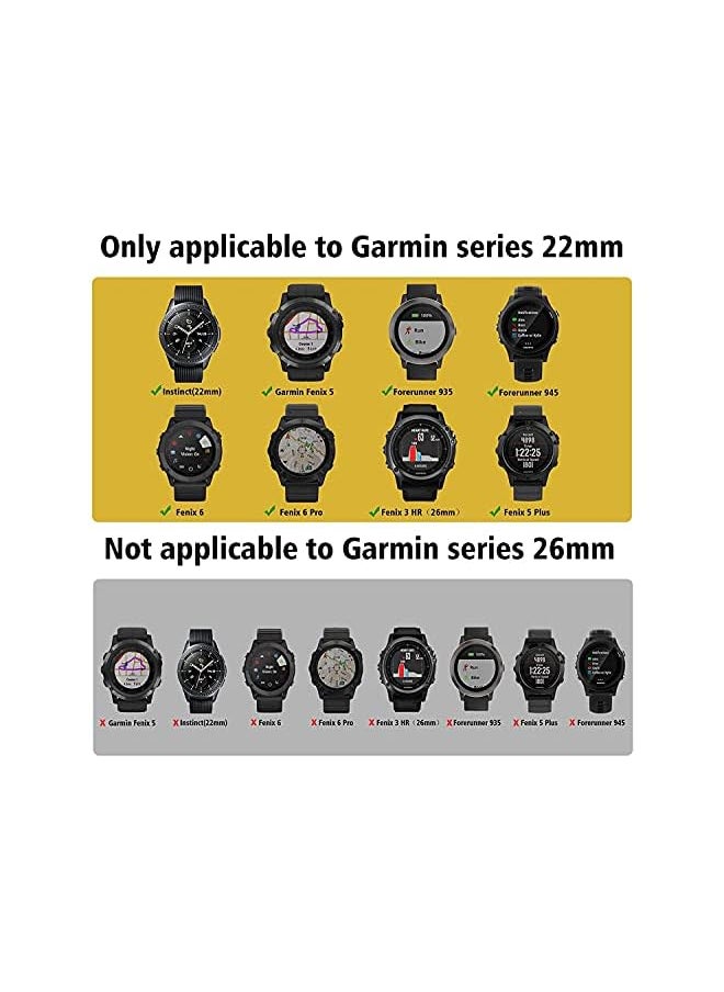 Dado - Double Color Silicone breathable hole design strap 22 mm Compatible with Garmin watch Fenix 5/Fenix 6/ Fenix 6 Pro/Fenix 5 Plus/Fenix 5/ Approach S60 Smartwatch strap - Image 1