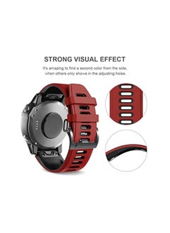 Dado Double Color Silicone breathable hole design strap 22 mm Compatible with Garmin watch Fenix 5/Fenix 6/ Fenix 6 Pro/Fenix 5 Plus/Fenix 5/ Approach S60 Smartwatch strap  - Image 4