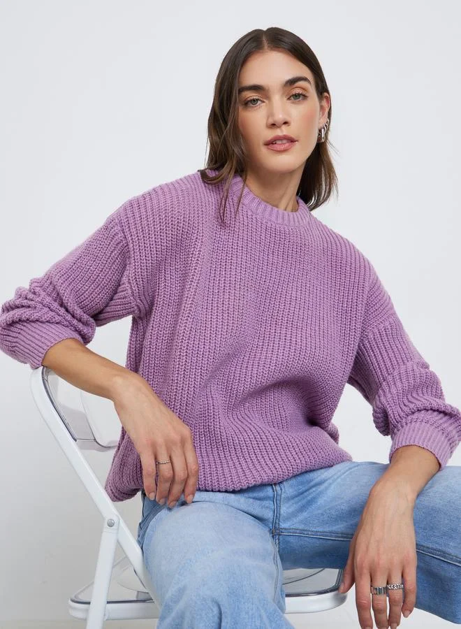 Styli Styli Women Lilac Oversize Knitted Sweater