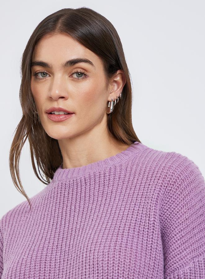 Styli Women Lilac Oversize Knitted Sweater - Image 4