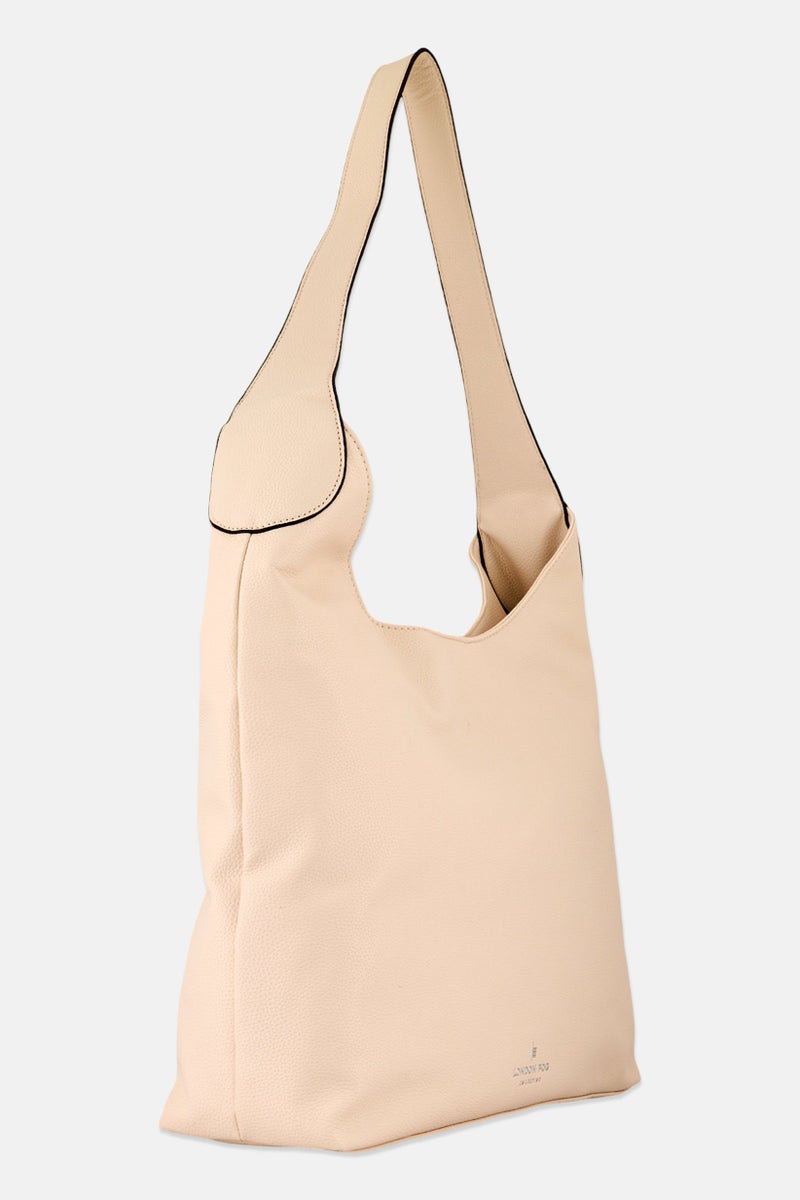 London Fog Women  Brand Logo Tote Bag, Cream - Image 3