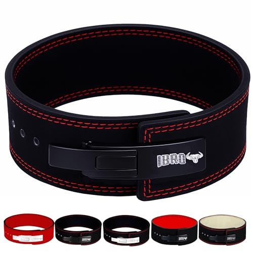 IBRO Powerlifting Lever Gym Belt – Power 10MM Extreme Heavy Duty Genuine Leather Belts - Squats Deadlifts Bodybuilding Weight Lifting IPF Power Lifting Strongman for Men AllBlack M - Image 1