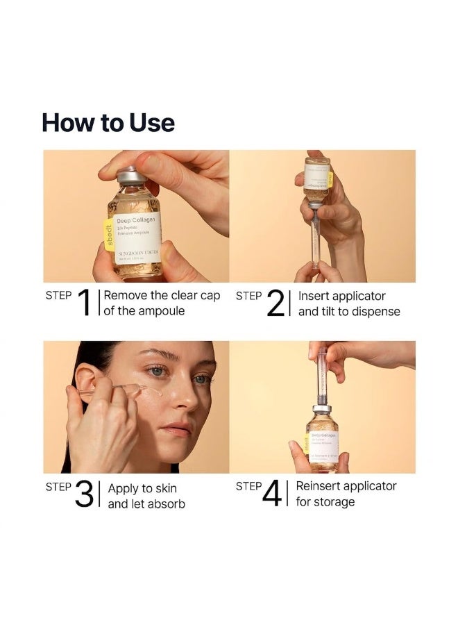 SUNGBOON EDITOR Glow Intensive Silk Peptide Ampoule, Copper Peptides Serum for Face with Collagen & Multi Peptides, Hydrating Korean Skincare Facial Serum for Smooth-Looking Skin, 1.35 fl oz - Image 1