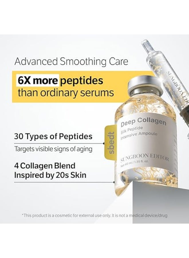 SUNGBOON EDITOR Glow Intensive Silk Peptide Ampoule, Copper Peptides Serum for Face with Collagen & Multi Peptides, Hydrating Korean Skincare Facial Serum for Smooth-Looking Skin, 1.35 fl oz - Image 3