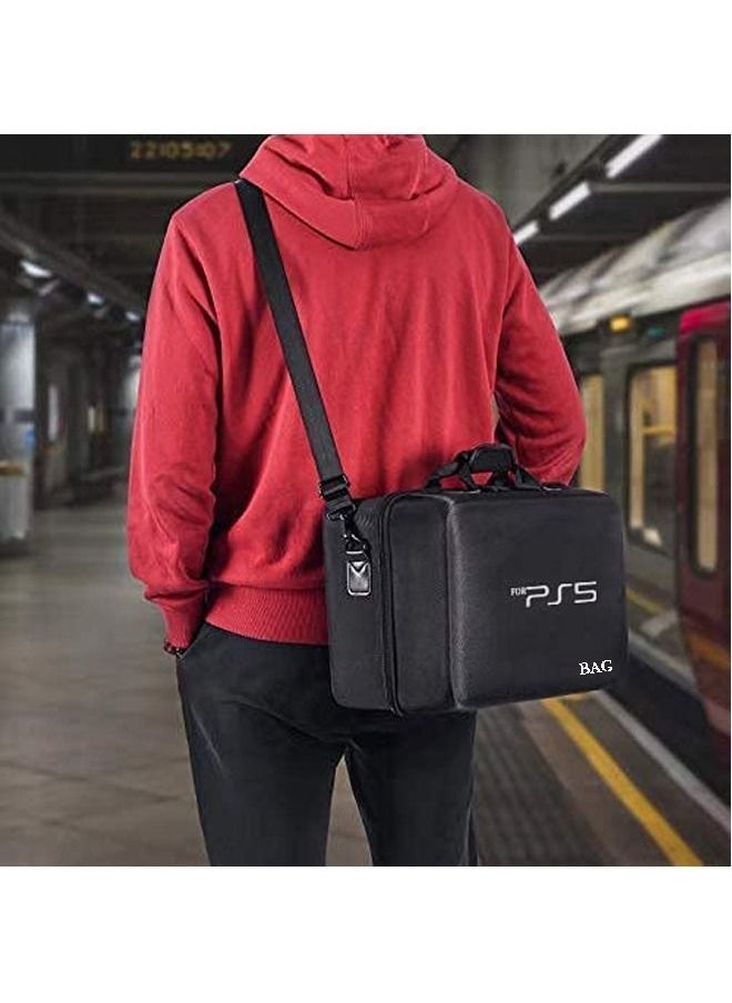 Captaintech Travel Case Bag for PS5 Shockproof Hard Shell Luxury Waterproof shoulder bag for Playstation 5 Console Digital EVA Storage Organizer for Controllers Cables and Other Accessories Black - Image 5
