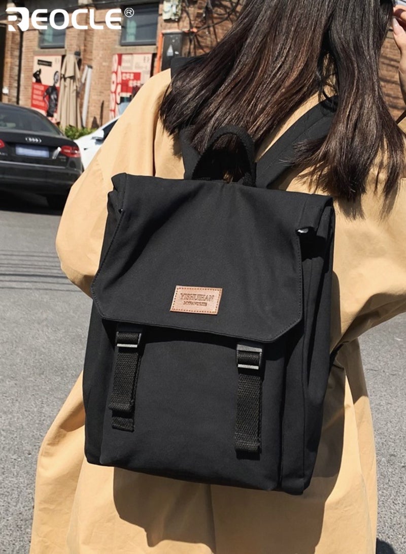 REOCLE Women's Casual Backpack with Buckle Closure & Label Accent Stylish Spacious Bag for Daily & Outdoor Use - Image 3