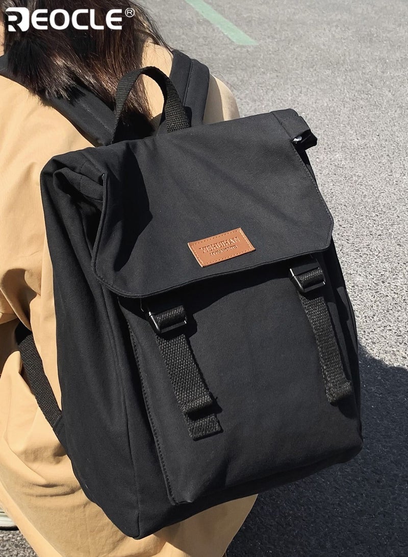 REOCLE Women's Casual Backpack with Buckle Closure & Label Accent Stylish Spacious Bag for Daily & Outdoor Use - Image 4