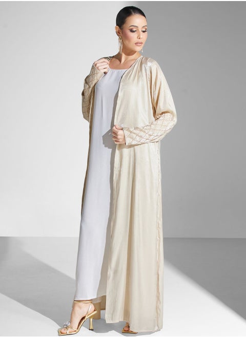 Embellished Front Open Abaya