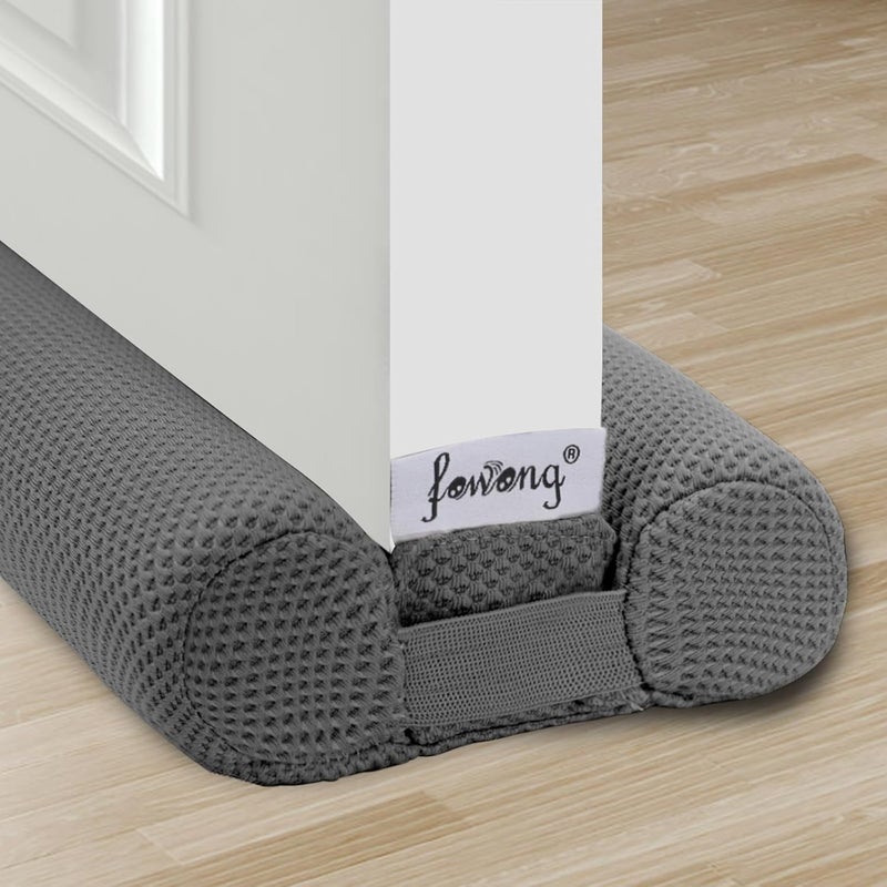 fowong Under Door Draft Stopper 32 Inch Adjustable Draft Stopper for Bottom of Door Soundproof Window Breeze Blocker Grey - Image 1