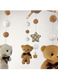 Generic Bear bed bell plush doll five-pointed star hanging rattle cross frame baby pendant  - Image 3