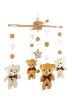 Generic Bear bed bell plush doll five-pointed star hanging rattle cross frame baby pendant  - Image 1