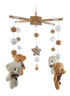 Generic Bear bed bell plush doll five-pointed star hanging rattle cross frame baby pendant  - Image 2