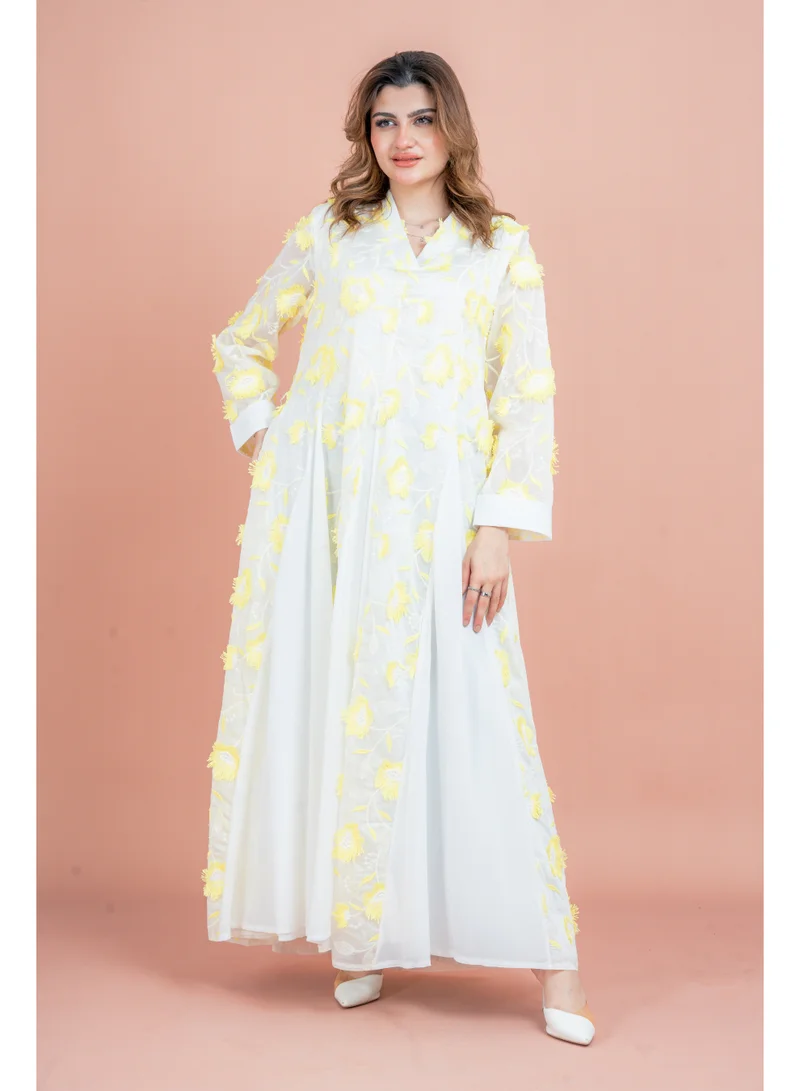 IKKXA Floral Aura Embroidered Jalabiya