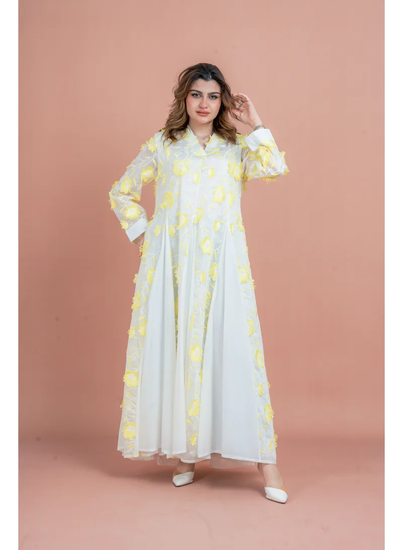IKKXA Floral Aura Embroidered Jalabiya