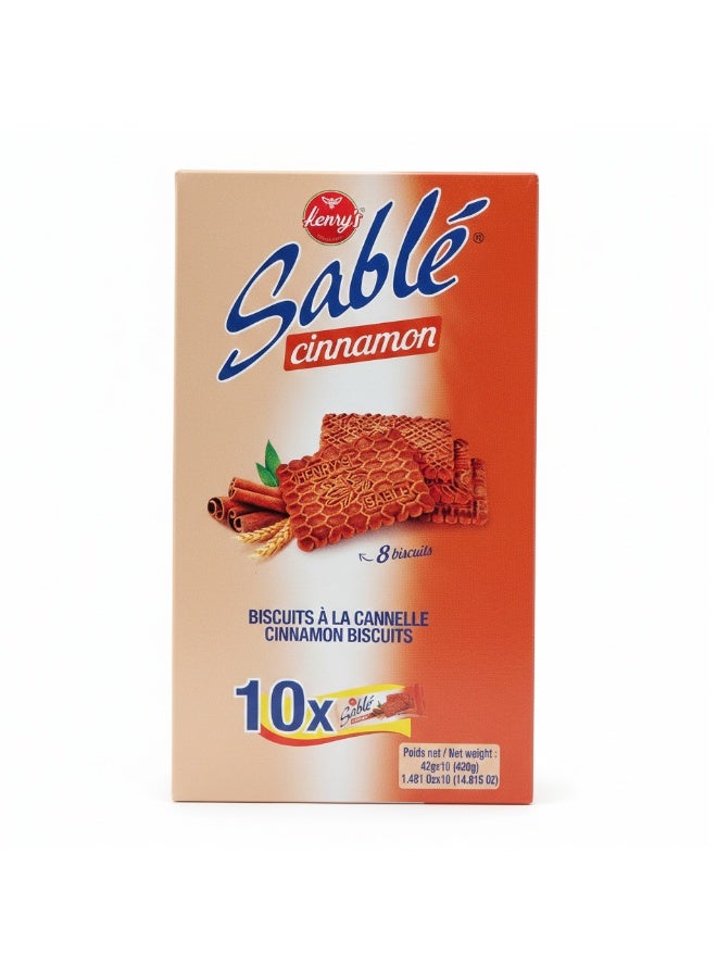 HENRYS Sablé Cannelle, Cinnamon Flavored Moroccan Tea Biscuits, Box of 10 Individual Snack Packs - Image 1