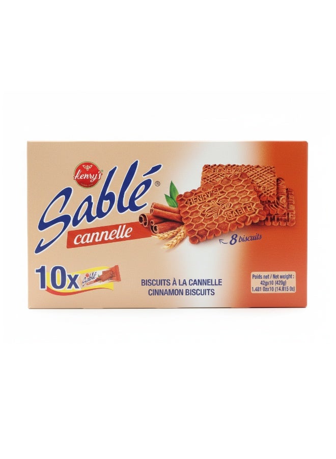 HENRYS Sablé Cannelle, Cinnamon Flavored Moroccan Tea Biscuits, Box of 10 Individual Snack Packs - Image 2