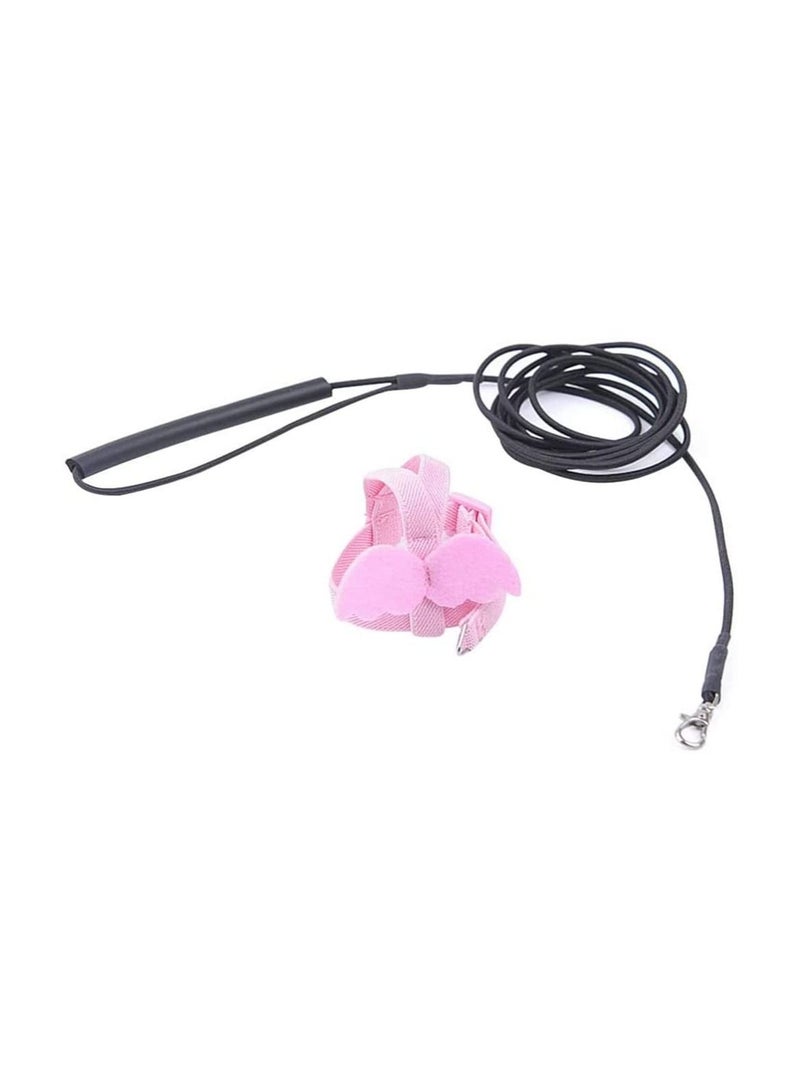 كاست ويف مقود تدريب الطيور ، حبل طائر ببغاء قابل للتعديل ، حبل عالمي متين ، أداة نزهة متينة للخروج ، لعبة تدريب في الهواء الطلق للطيور ، الببغاء ، كوكاتيل ، ببغاء ، لوري ، قطعة واحدة ، وردي - Image 1