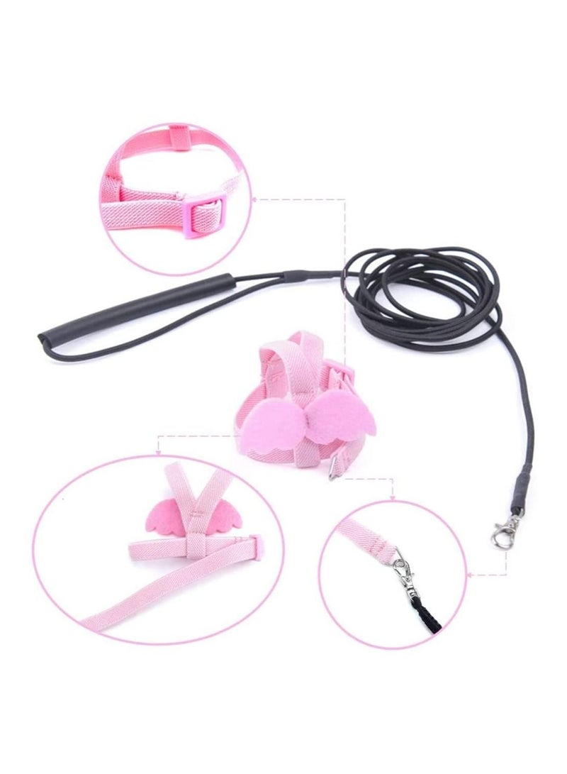 كاست ويف مقود تدريب الطيور ، حبل طائر ببغاء قابل للتعديل ، حبل عالمي متين ، أداة نزهة متينة للخروج ، لعبة تدريب في الهواء الطلق للطيور ، الببغاء ، كوكاتيل ، ببغاء ، لوري ، قطعة واحدة ، وردي - Image 2