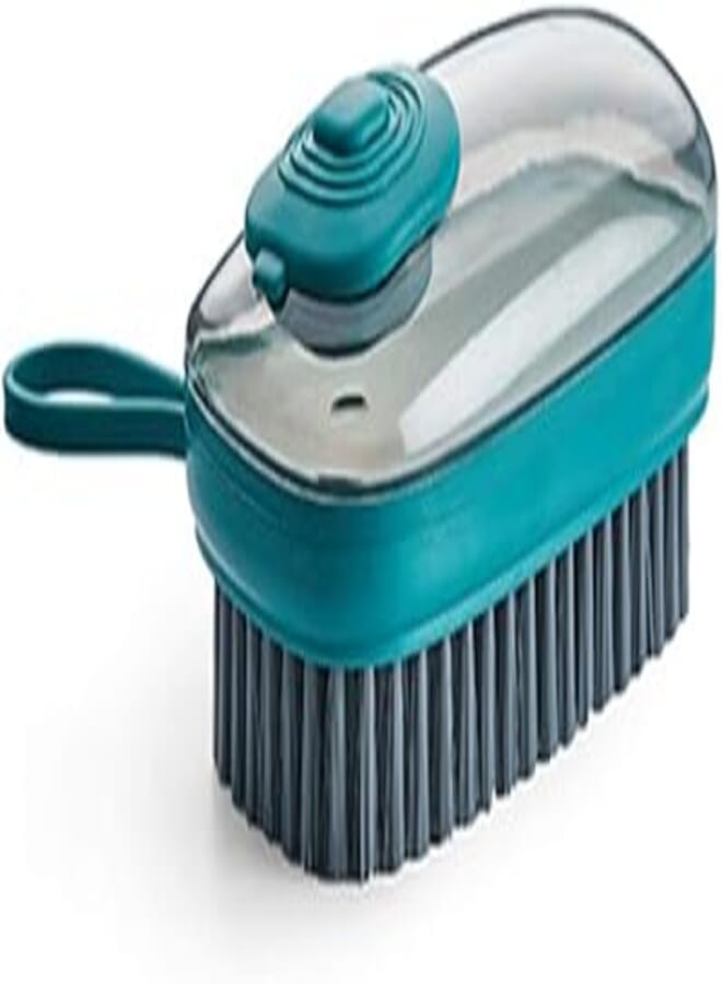 pepplo Scrub Brush, Quality Soft Laundry Clothes Shoes Pot Washing Scrubbing Brush, Automatic Liquid Addition, Easy to Grip Household Cleaning Brushes (1PCS, Dark Green)