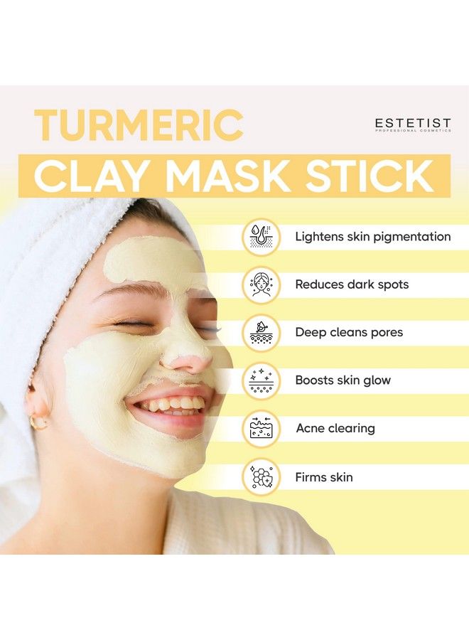 Estetist Turmeric Vitamin C Clay Face Mask Stick Set For Dark Spots Oil Control And Balance Facial Mask Deep Pore Cleanser Blackhead Remover Antiacne Treatment For All Skin Types Gift Pack Of 3 - Image 3