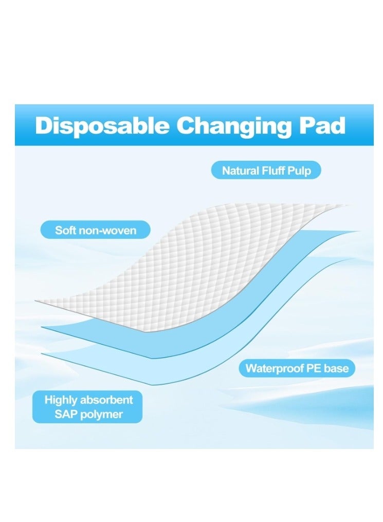 10 عبوات فردية من فوط صحية للاستخدام مرة واحدة، فوط سلس البول، أغطية سرير، حماية فائقة الامتصاص للأطفال والبالغين وكبار السن 40×50 سم - Image 2