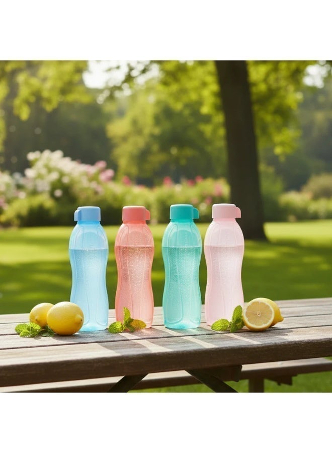 Tupperware Original Branded Reusable - Hydration Fridge Bottle - BPA-Free - Leak Proof - Ideal for Gym, Office, Home Sports, Work & School Eco Water Bottle, 1 Litre, Image colors (pink red Blue Green ) - 4 Piece - Image 3