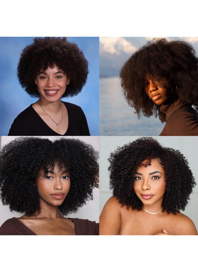Beauty Youth - African American 4C Afro Kinky Curly Clip In Human Hair Extensions 10A Brazilian Remy Hair 8Pcs With 18 Clips Kinky Curly Hair Clip Ins Hair Extensions Natural Color 120G/Set - Image 1