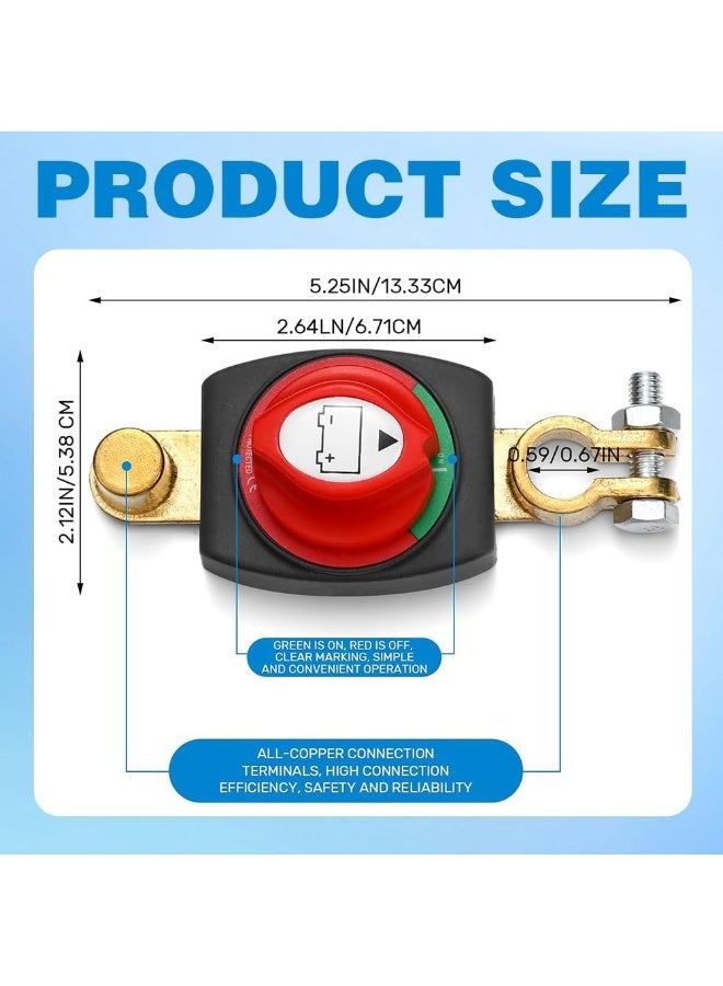 KOWVOWZ Battery Disconnect Switch, Waterproof Power Isolator Battery Switch, Battery Switch 12V-48V for Car, Motorcycle, Marine, Boat, Caravan, Yacht, Bus, Boat, Travel - Image 2