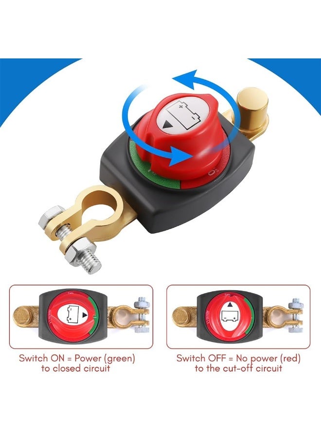 KOWVOWZ Battery Disconnect Switch, Waterproof Power Isolator Battery Switch, Battery Switch 12V-48V for Car, Motorcycle, Marine, Boat, Caravan, Yacht, Bus, Boat, Travel - Image 5