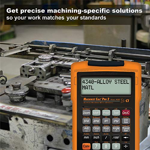 Calculated Industries 4088 Machinist Calc Pro 2 Advanced Machining Calculator | Speeds and Feeds, DOC, LOC and WOC for Materials and Tool settings | Machinists, Setters, Tool & Die Makers, Shop Owners - Image 4