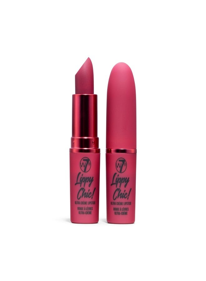 W7 Lippy Chic Ultra Creme Lipstick - 2Pcs - Semi-Matte Formula - Creamy & Pigmented, Lightweight Finish (Back Chat) - Pink - Image 1