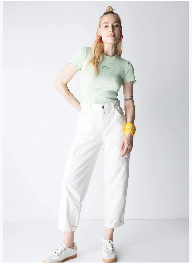 ديفاكتو Woman Paperbag Cargo Woven Trousers