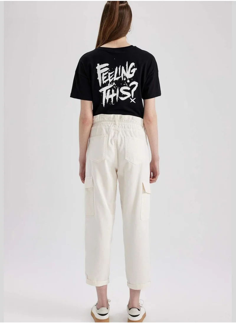 DeFacto Woman Paperbag Cargo Woven Trousers