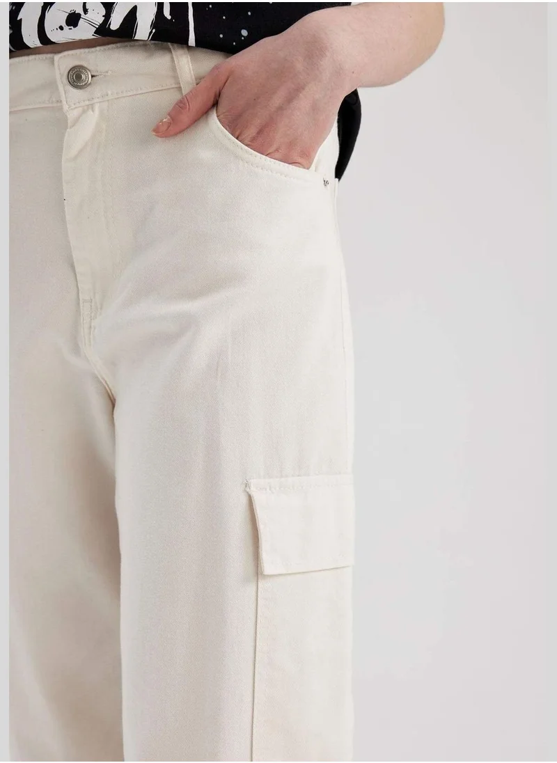 DeFacto Woman Paperbag Cargo Woven Trousers