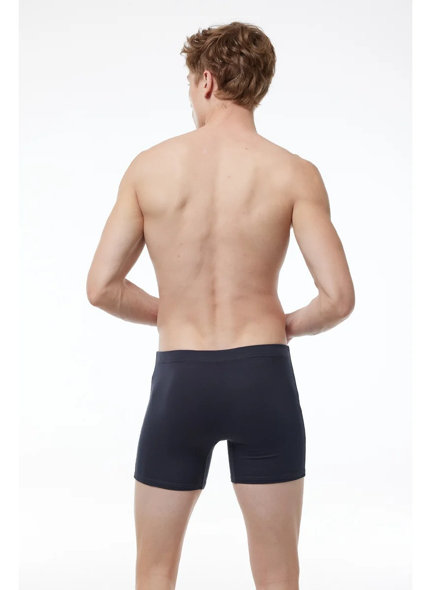 Malabadi Men's Black Gray Smoke 6 Piece Cotton Elastane Long Boxer 6M073