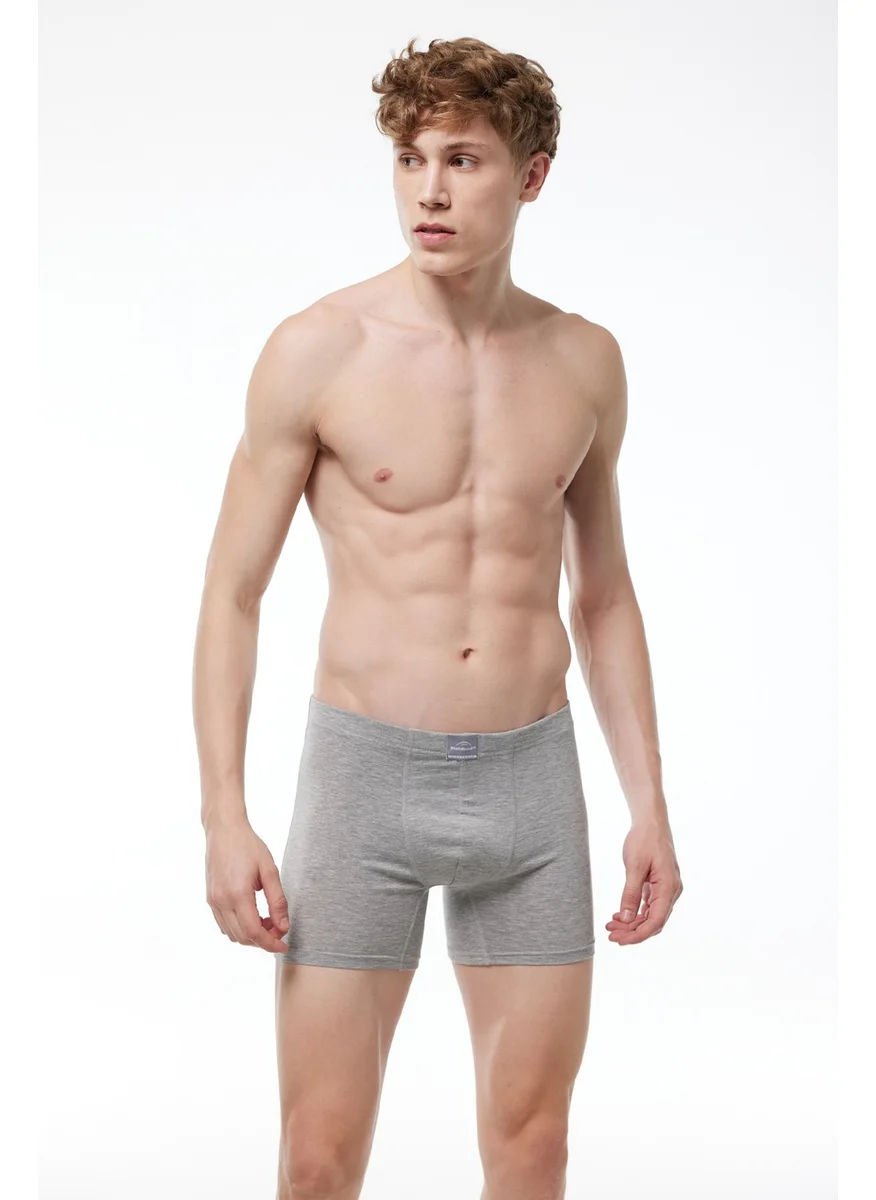 Malabadi Men's Black Gray Smoke 6 Piece Cotton Elastane Long Boxer 6M073
