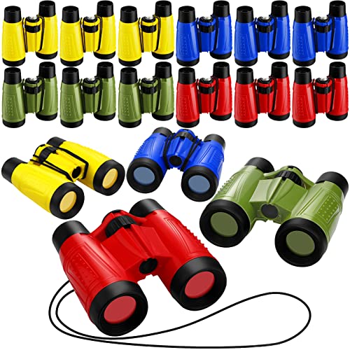 Deekin 16 Toy Binoculars for Kids with Neck String Learning Novelty Binocular Bulk Jungle Safari Hunting Party Favor for VBS Explorer Gifts Bird Watching Camping Hunting, 4.3 x 4.1 Inch(Multicolor) - Image 1